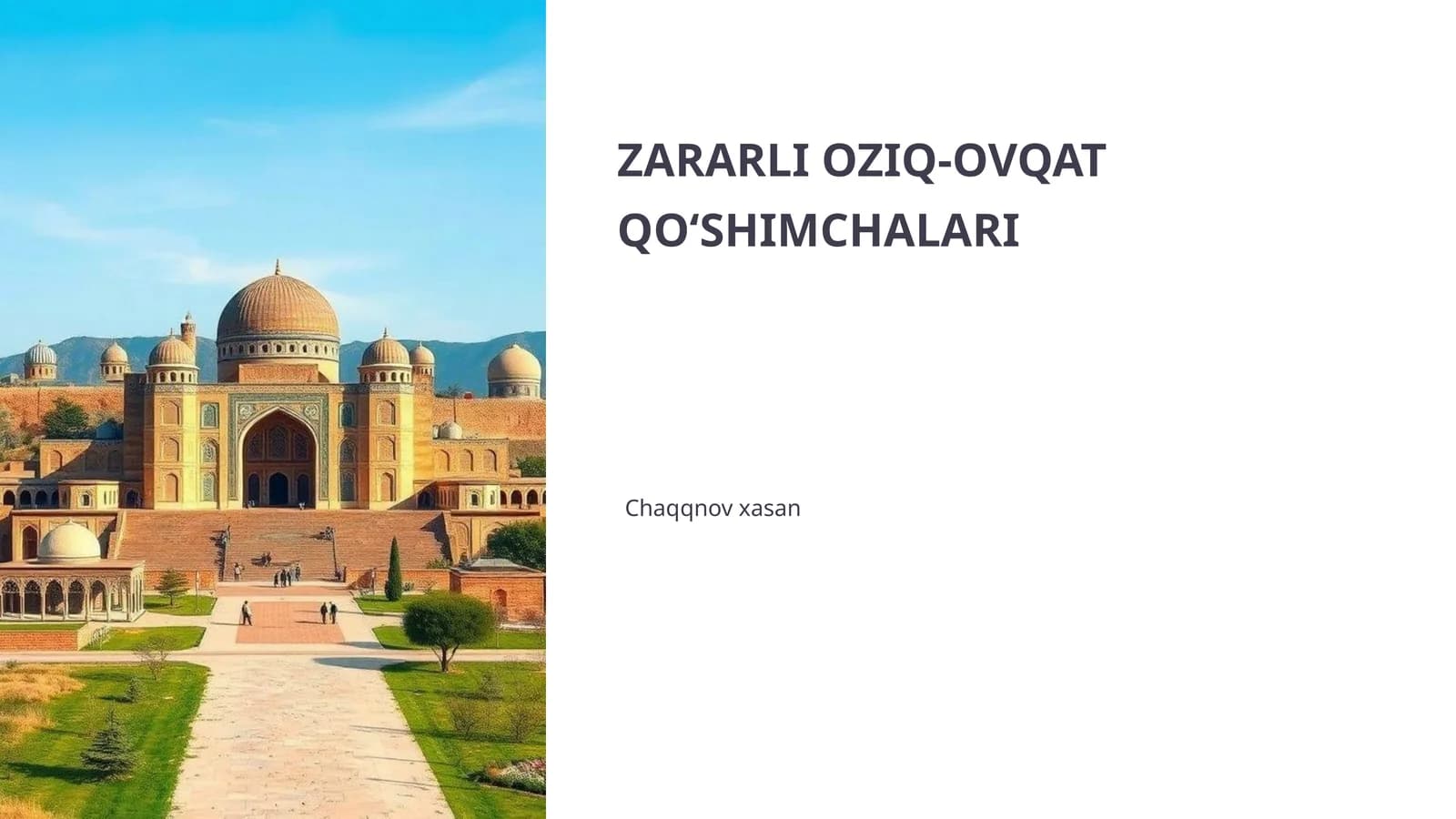 Zararli Oziq-Ovqat Qo‘shimchalari