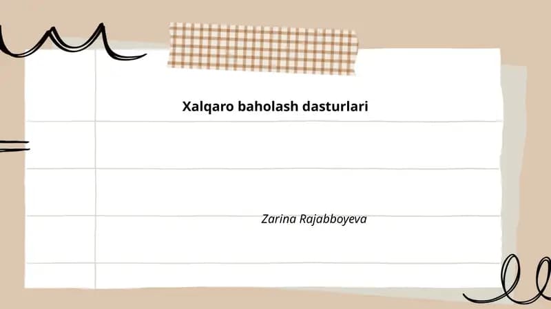 Xalqaro baholash dasturlari