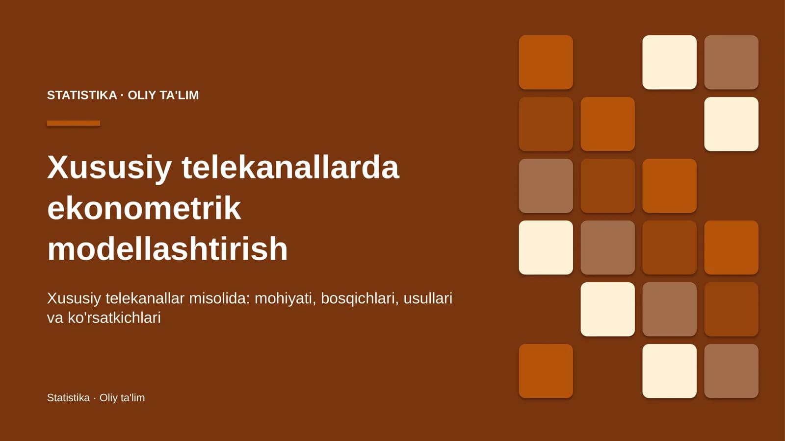 xususiy telekanallarda ekonometrik modellashtirish 5299