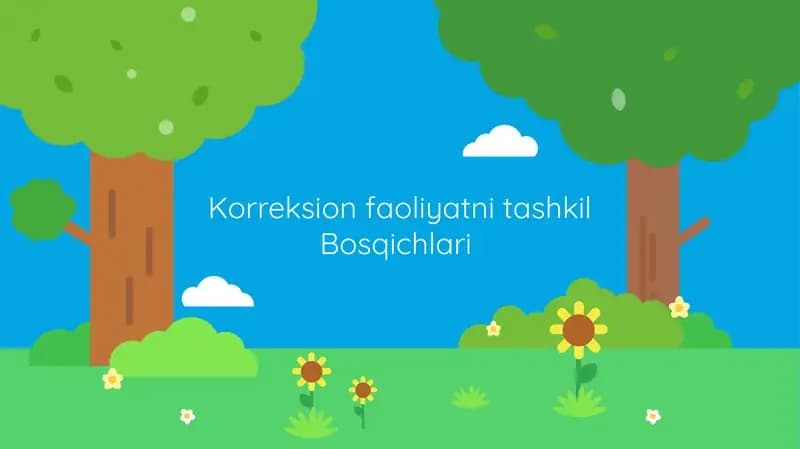 Korreksion faoliyatni tashkil etish bosqichlari