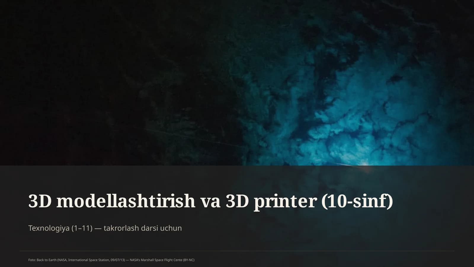 3D modellashtirish va 3D printer (10-sinf)