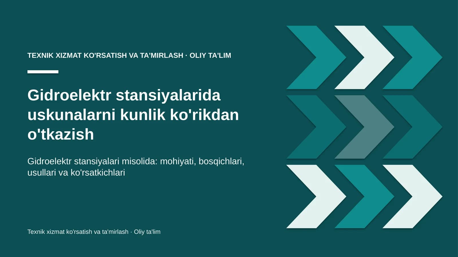 gidroelektr stansiyalarida uskunalarni kunlik ko'rikdan o'tkazish 7208
