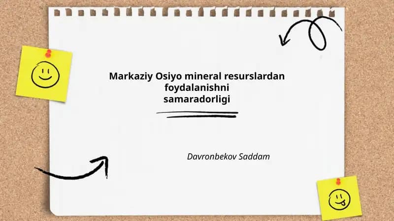 Markaziy Osiyo mineral resurslardan foydalanishni samaradorligi