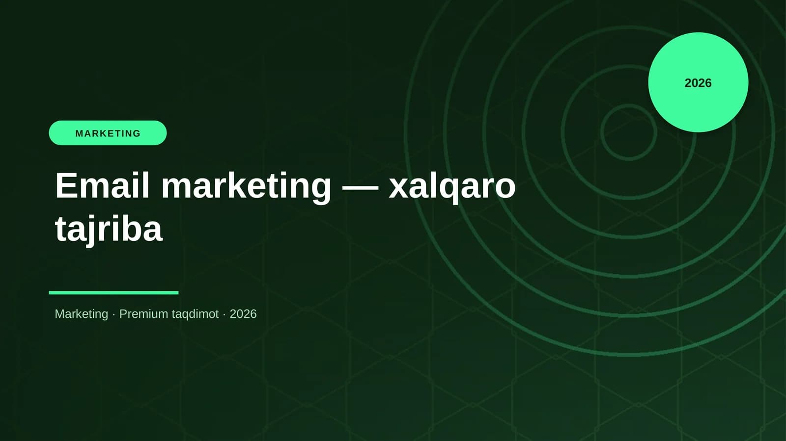 Email Marketing - Xalqaro Tajriba