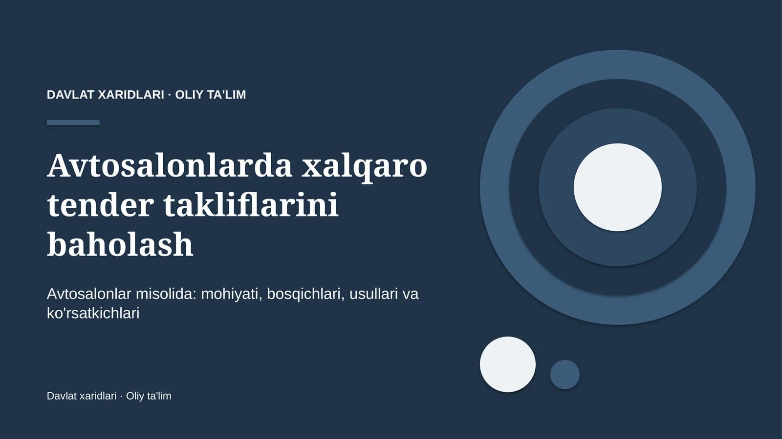 Avtosalonlarda xalqaro tender takliflarini baholash