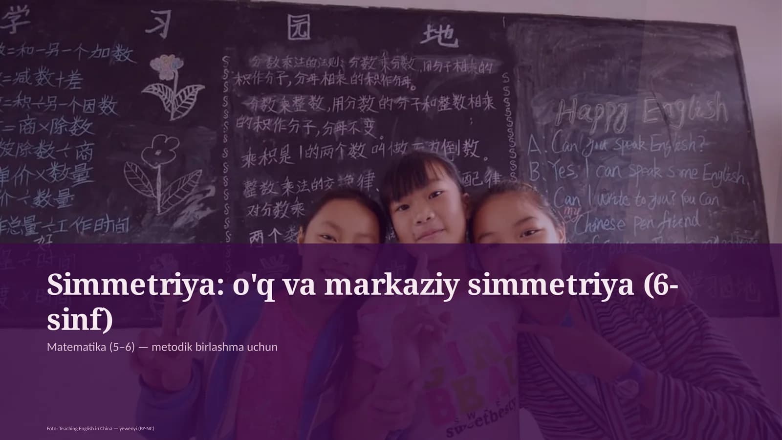 Simmetriya: o'q va markaziy simmetriya (6-sinf)