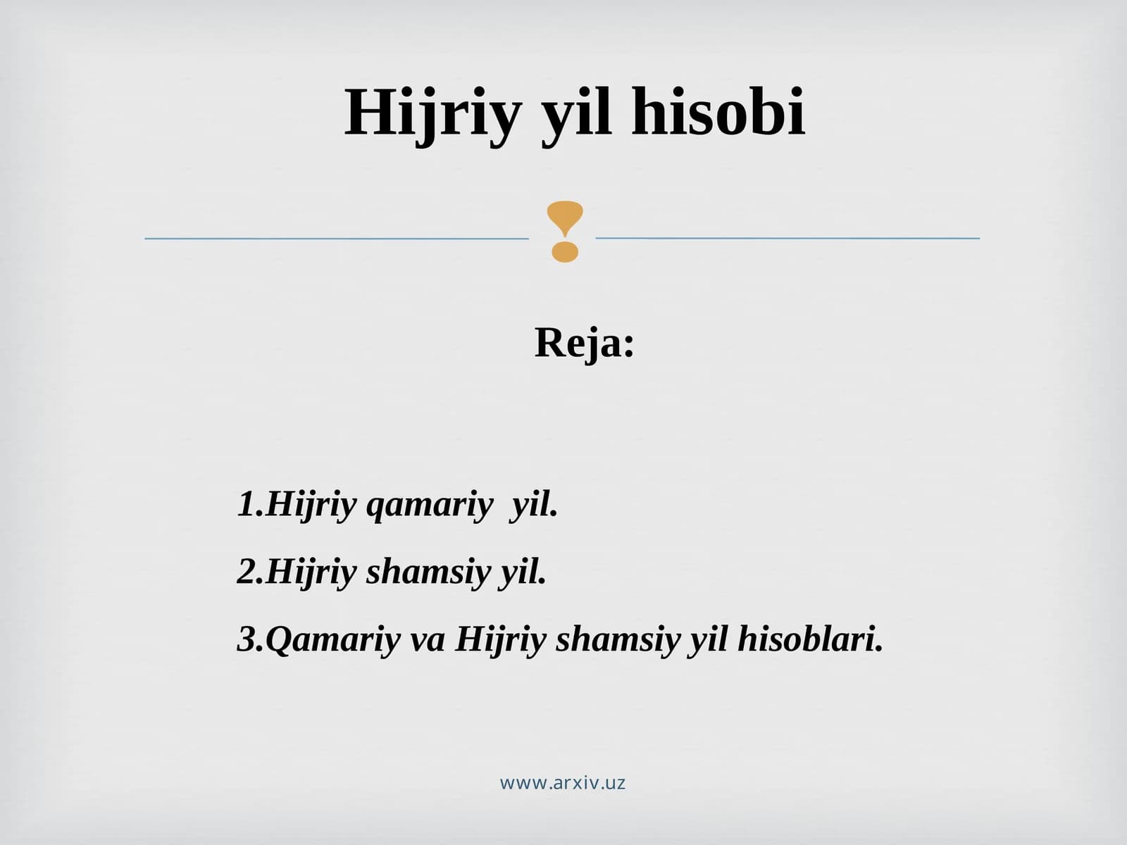 Hijriy yil hisobi