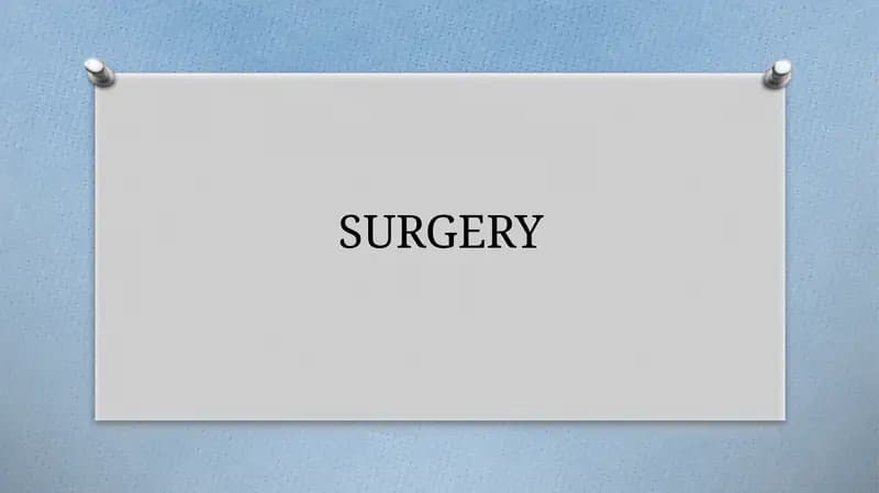 Introduction to Surgery
