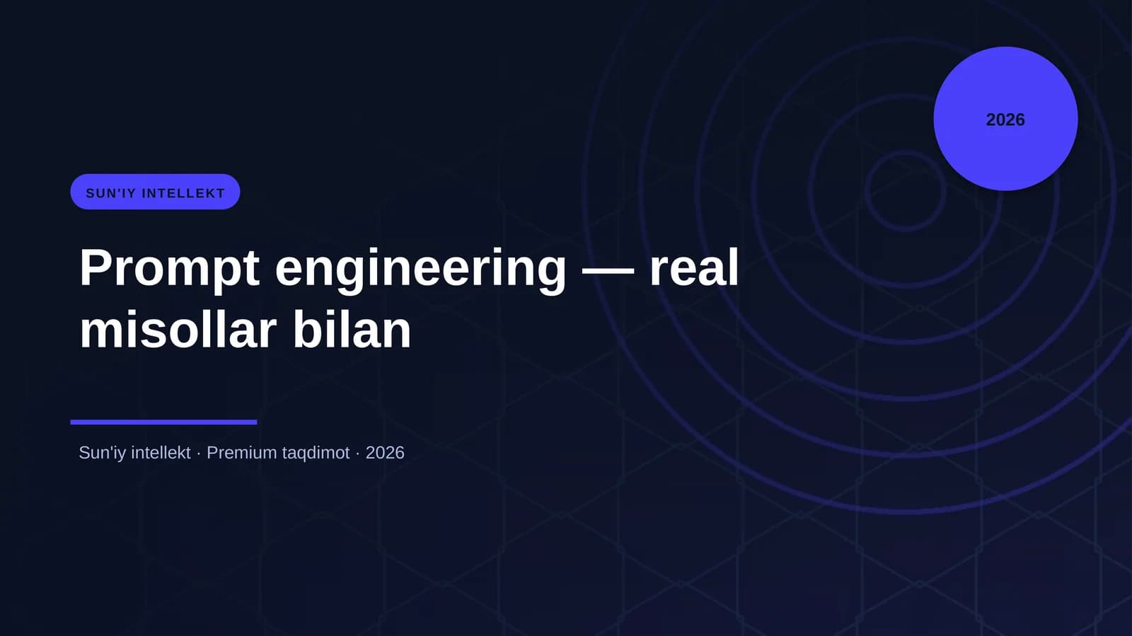 Prompt engineering — real misollar bilan