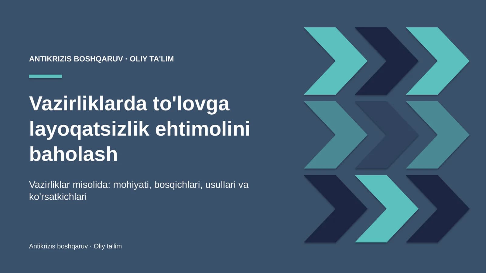 vazirliklarda to'lovga layoqatsizlik ehtimolini baholash 1047