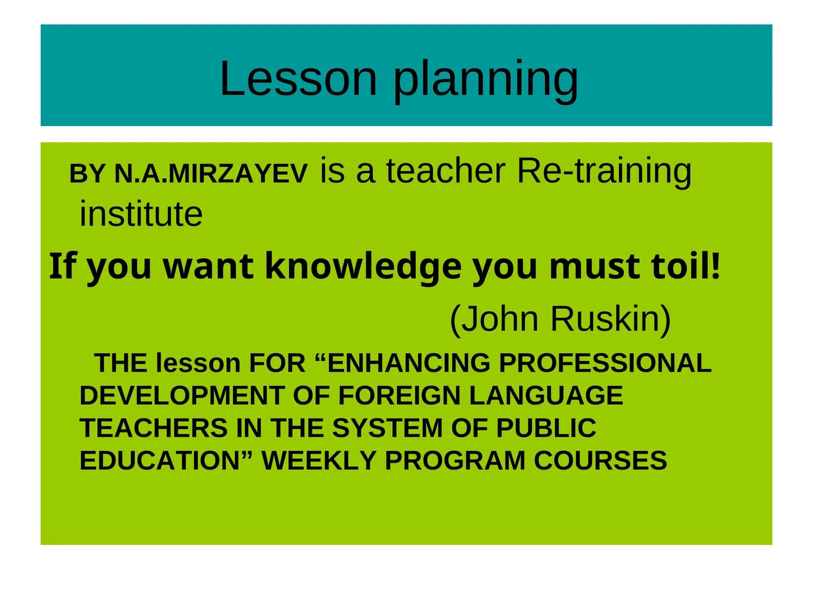 Lesson planning