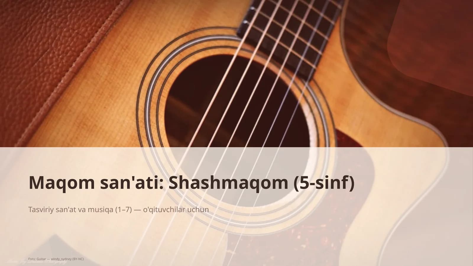 Maqom san'ati: Shashmaqom (5-sinf)