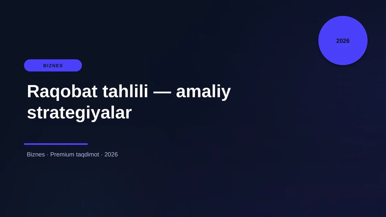 Raqobat tahlili — amaliy strategiyalar