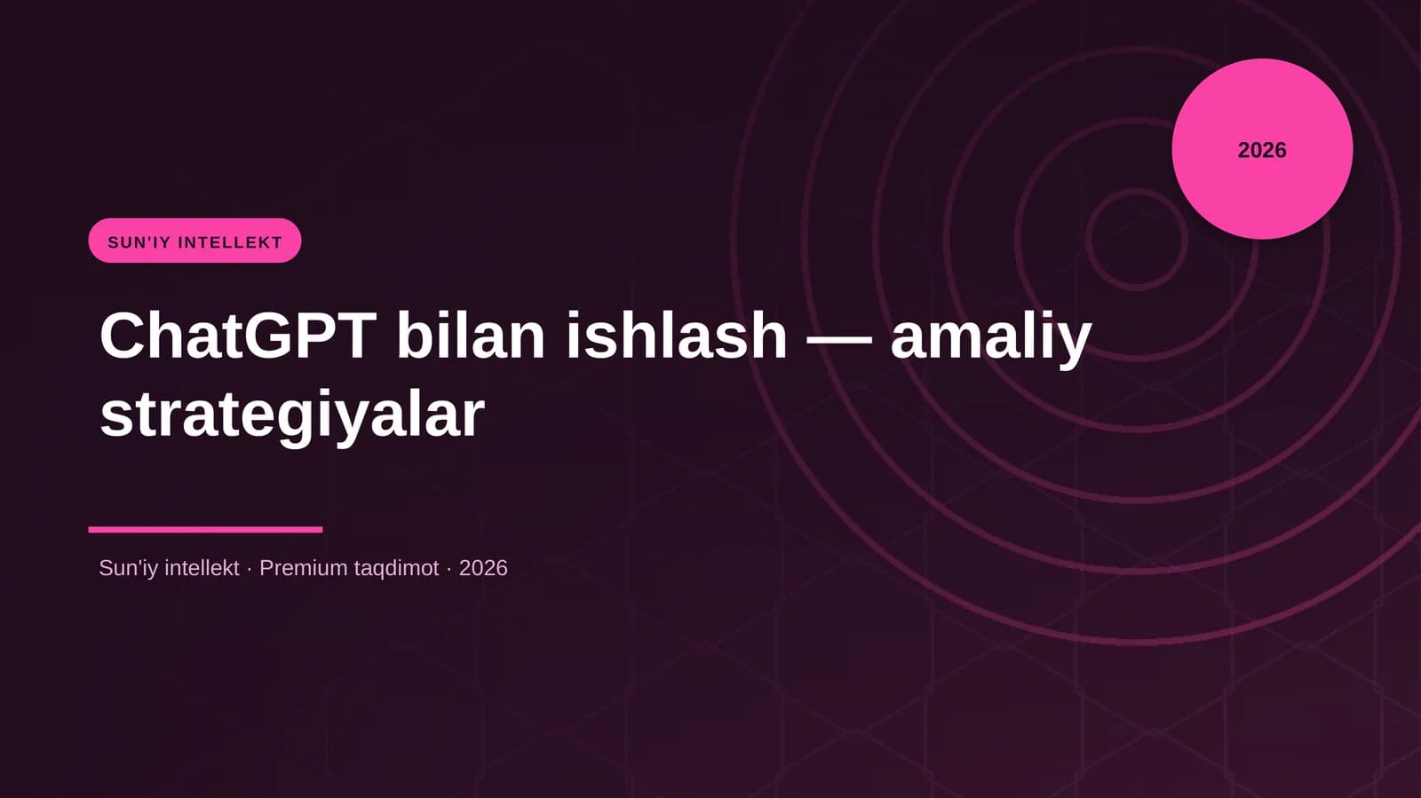 ChatGPT bilan ishlash — amaliy strategiyalar
