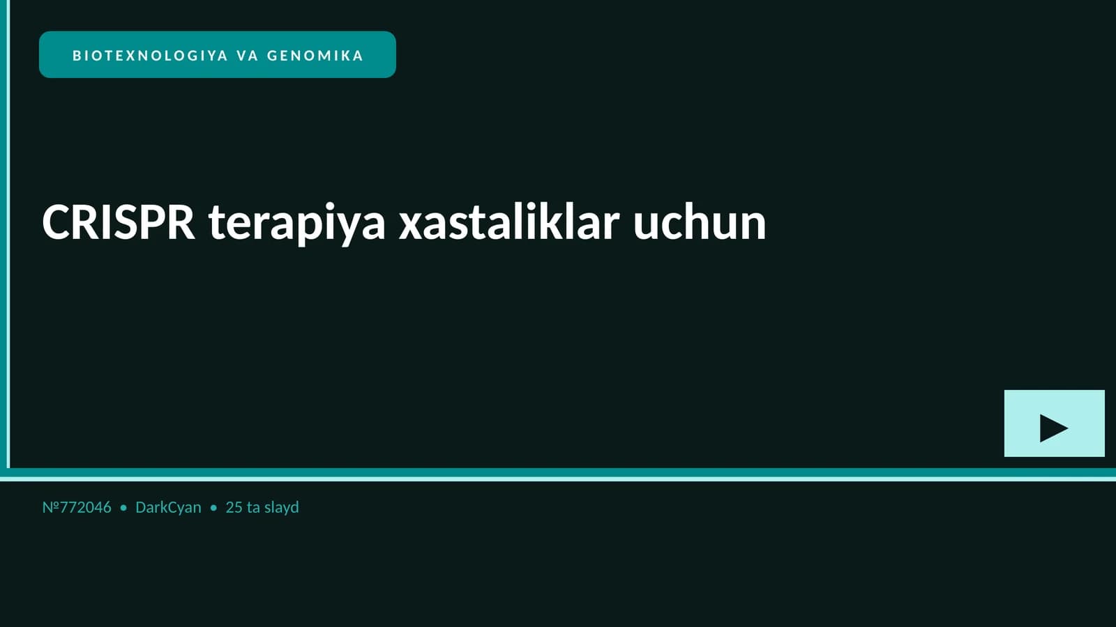 BIOTEXNOLOGIYA VA GENOMIKA