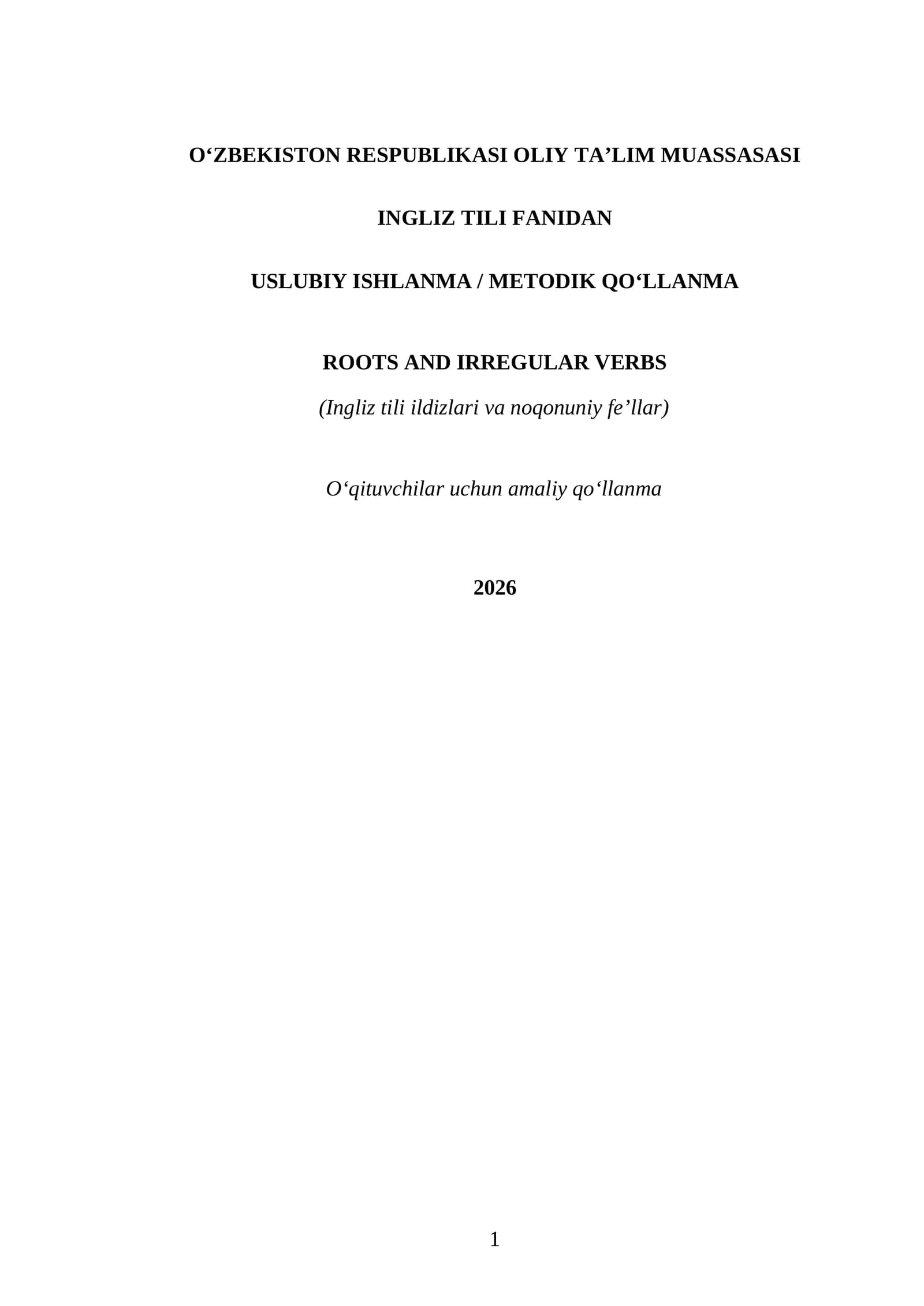 ROOTS AND IRREGULAR VERBS