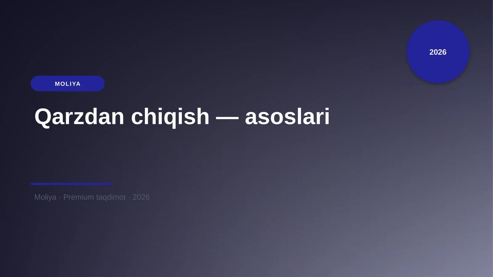 Qarzdan chiqish — asoslari
