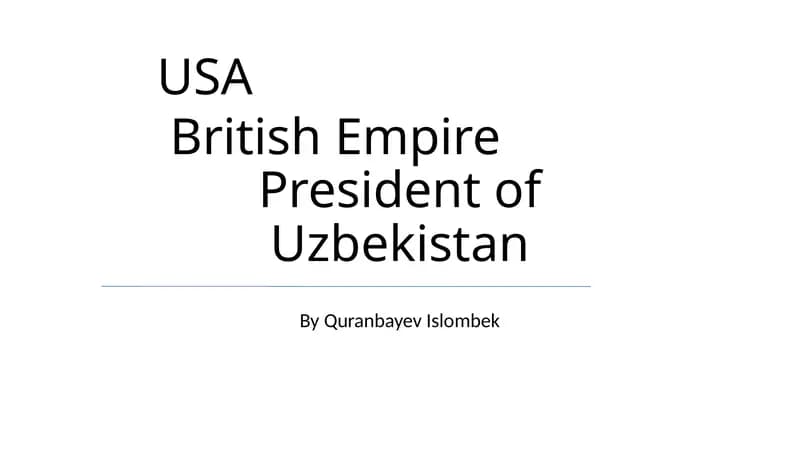 Uzbekistan: Leadership and Modernization