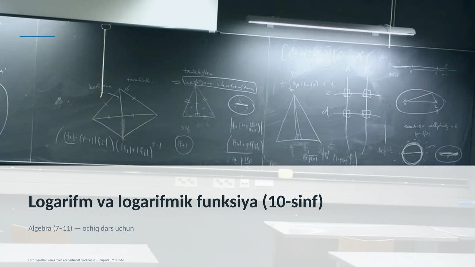 Logarifm va logarifmik funksiya (10-sinf)
