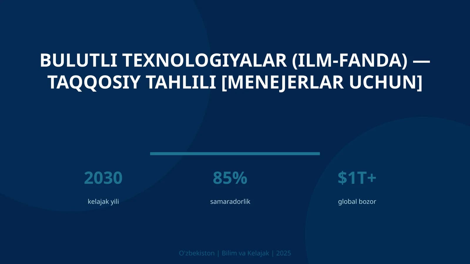 Bulutli texnologiyalar (ilm-fanda) — taqqosiy tahlili [menejerlar uchun]