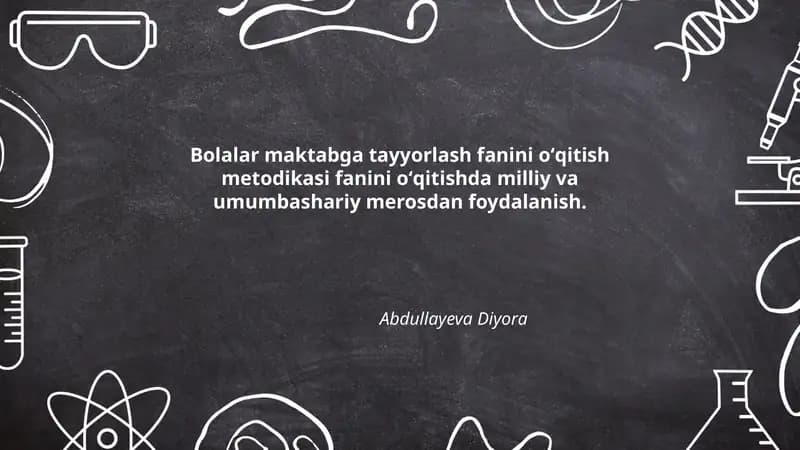 Bolalar maktabga tayyorlash fanini oʻqitish metodikasi