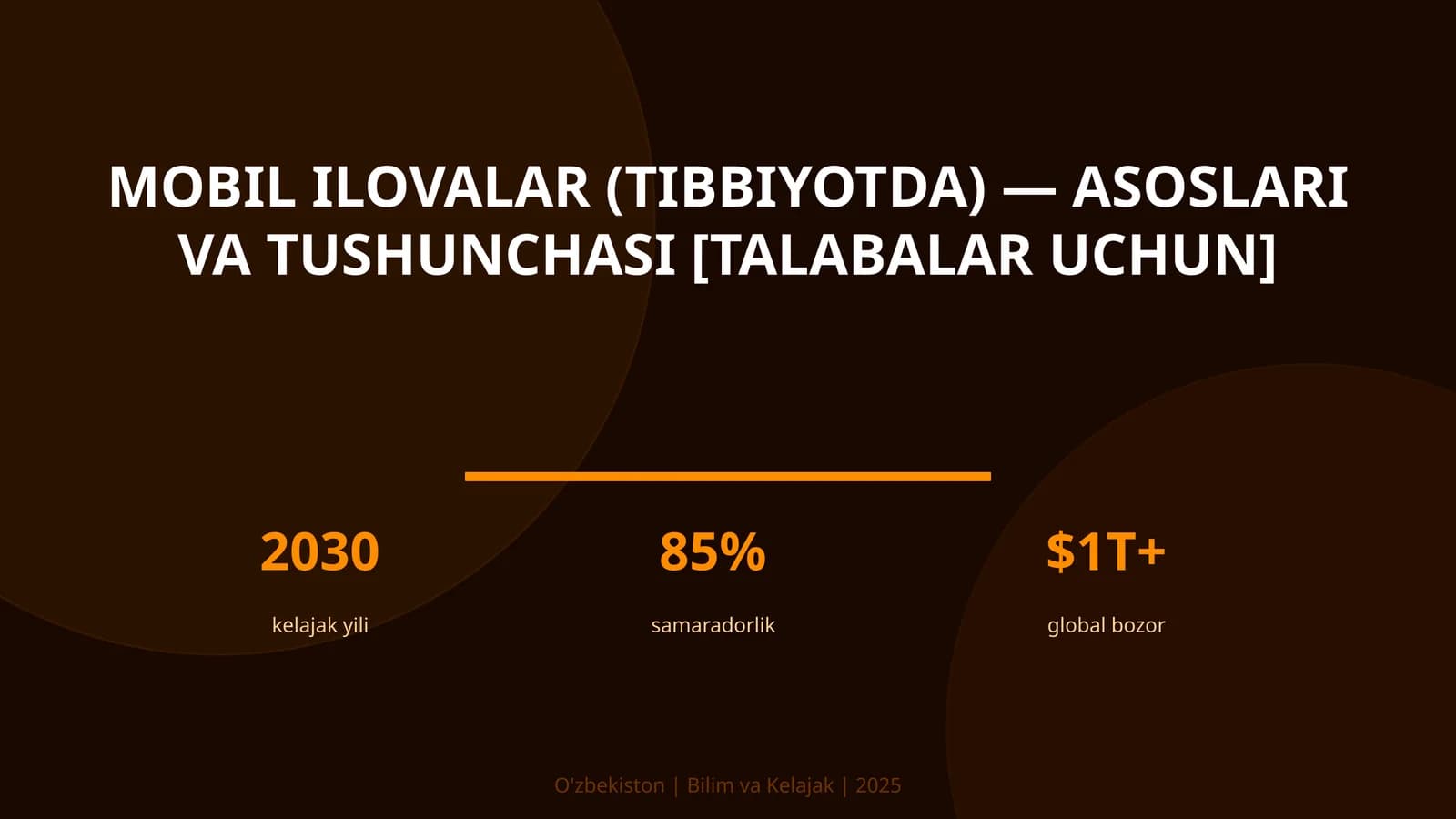 Mobil ilovalar (tibbiyotda) — asoslari va tushunchasi [talabalar uchun]