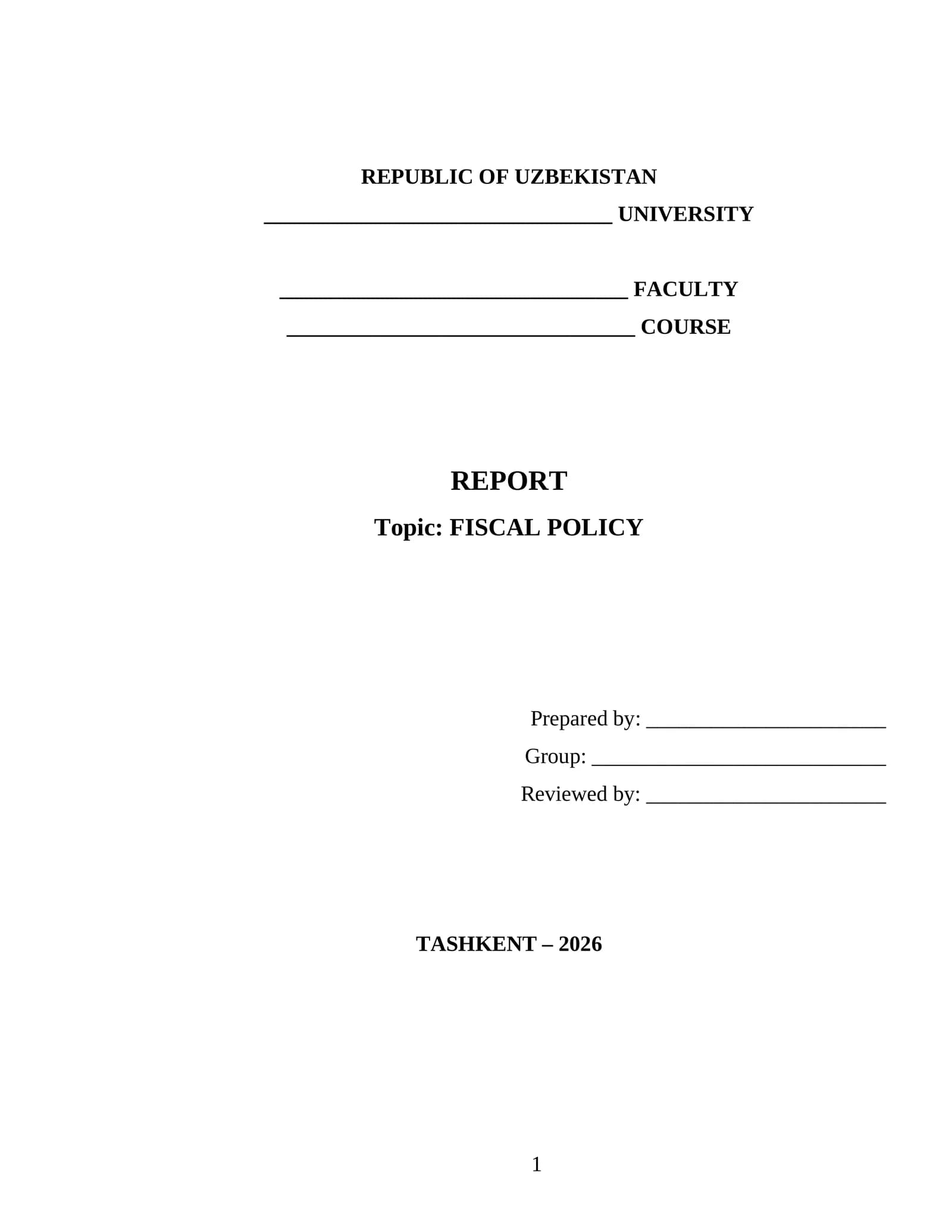 FISCAL POLICY