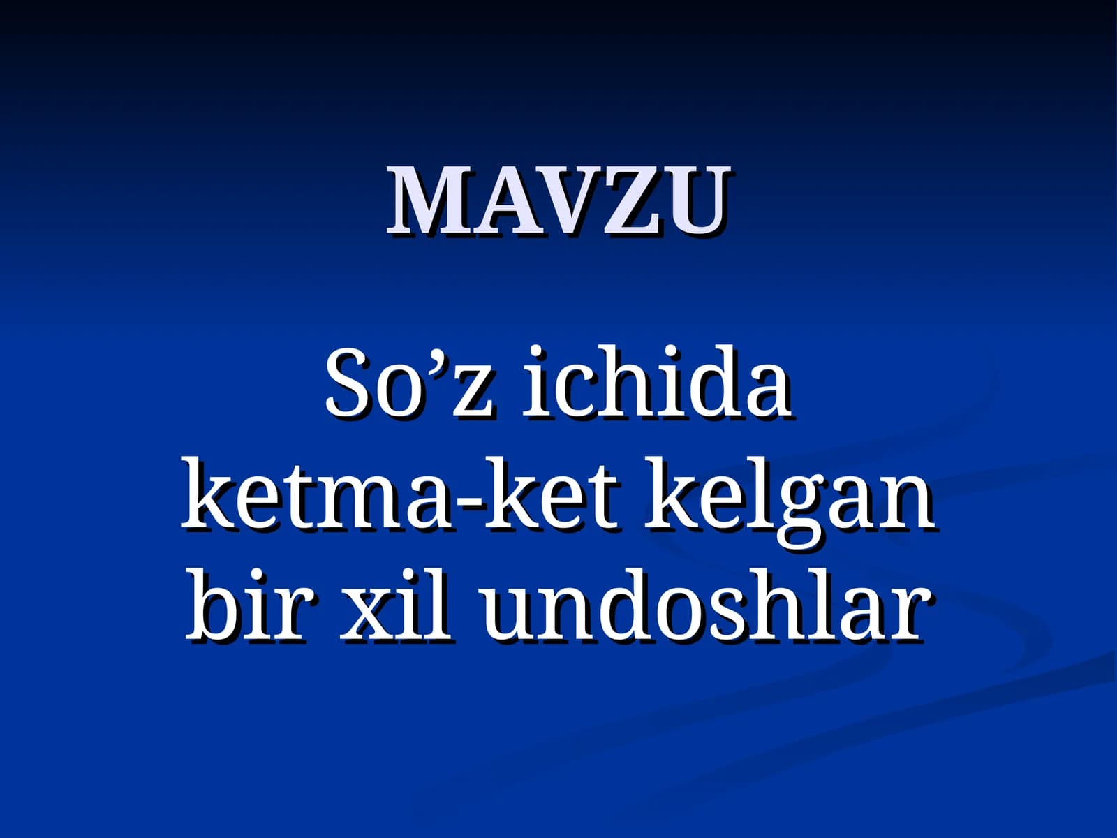 So’z ichida ketma-ket kelgan bir xil undoshlar