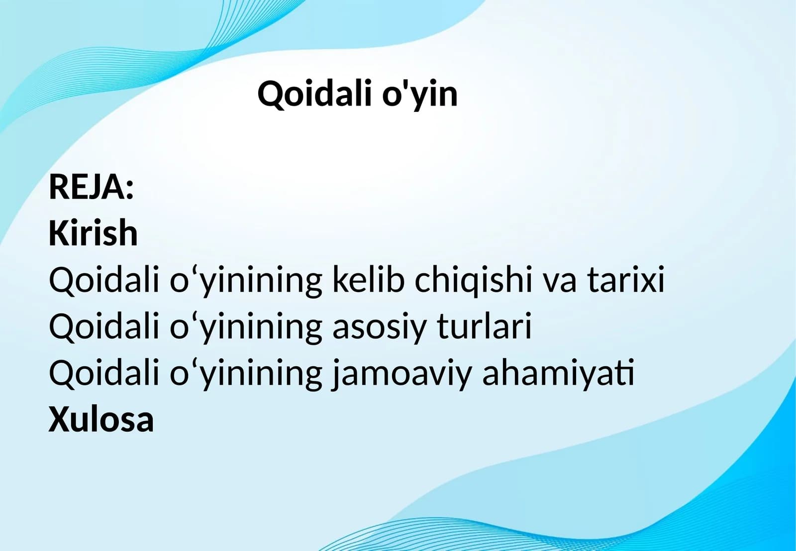 Qoidali o'yin