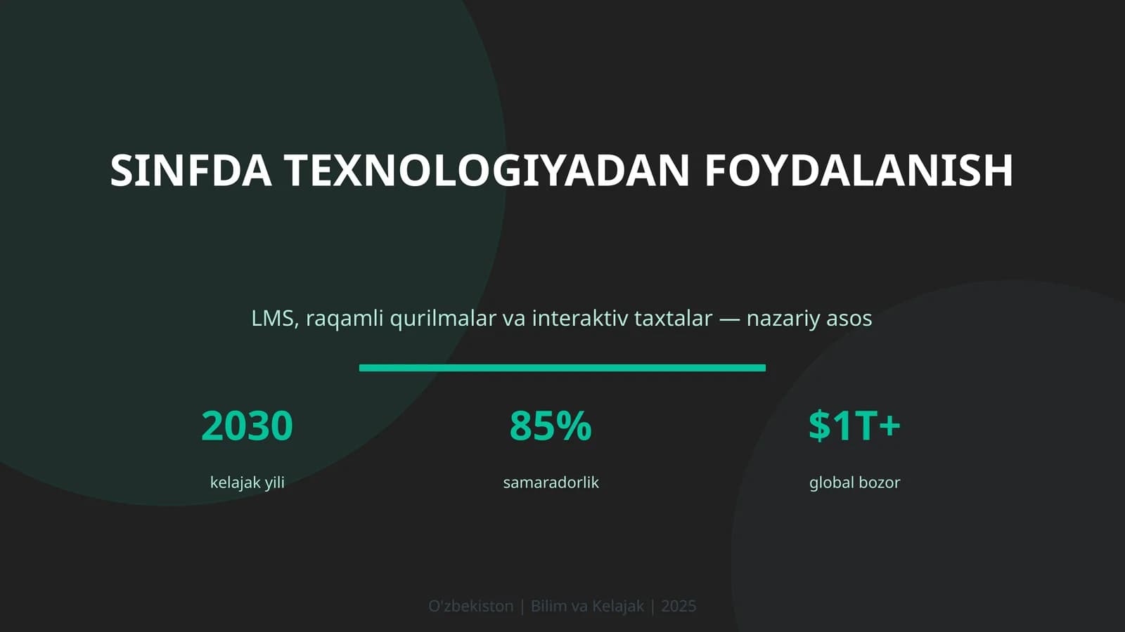 SINFDA TEXNOLOGIYADAN FOYDALANISH
