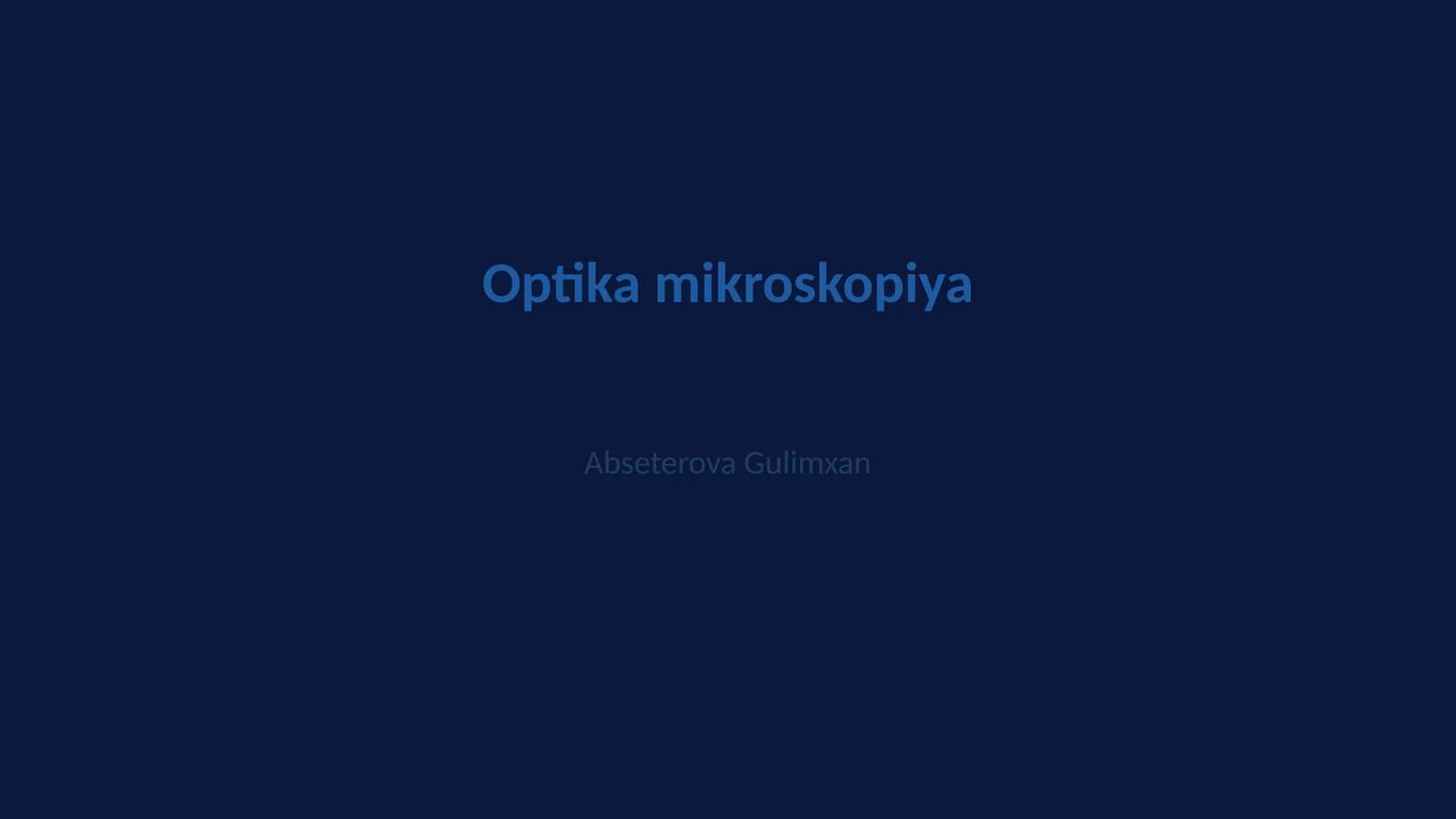 Optika mikroskopiya