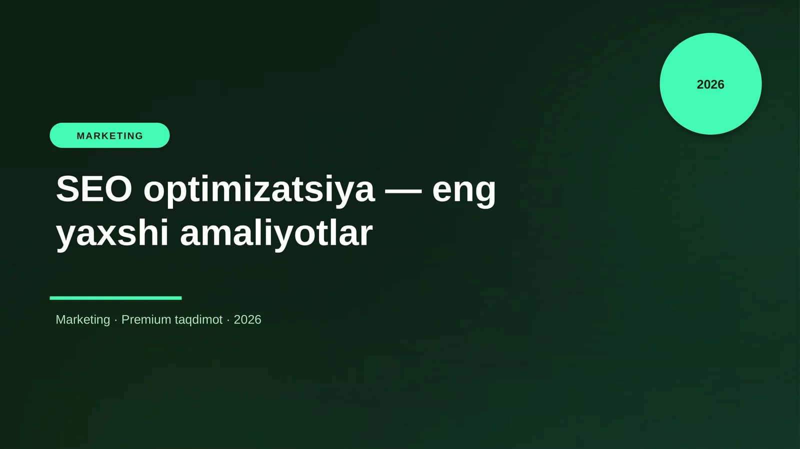 SEO optimizatsiya — eng yaxshi amaliyotlar