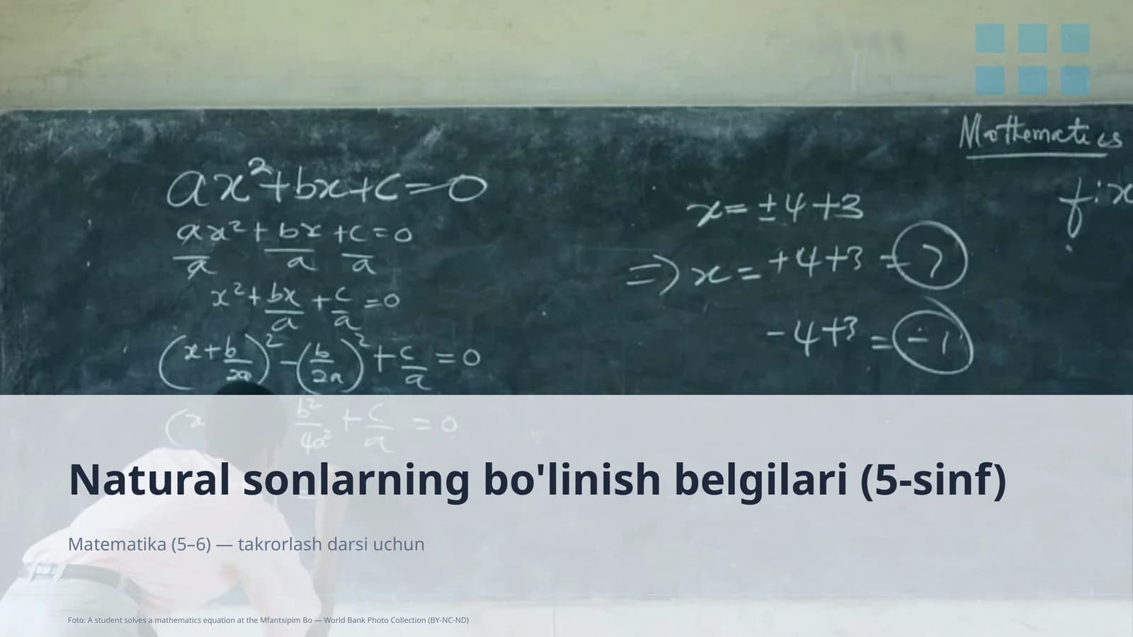 Natural sonlarning bo'linish belgilari (5-sinf)