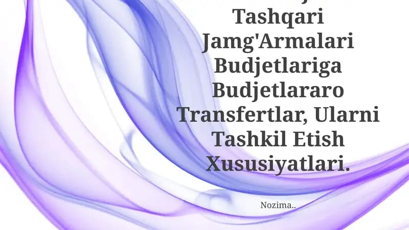 Byudjetlararo Transfertlar
