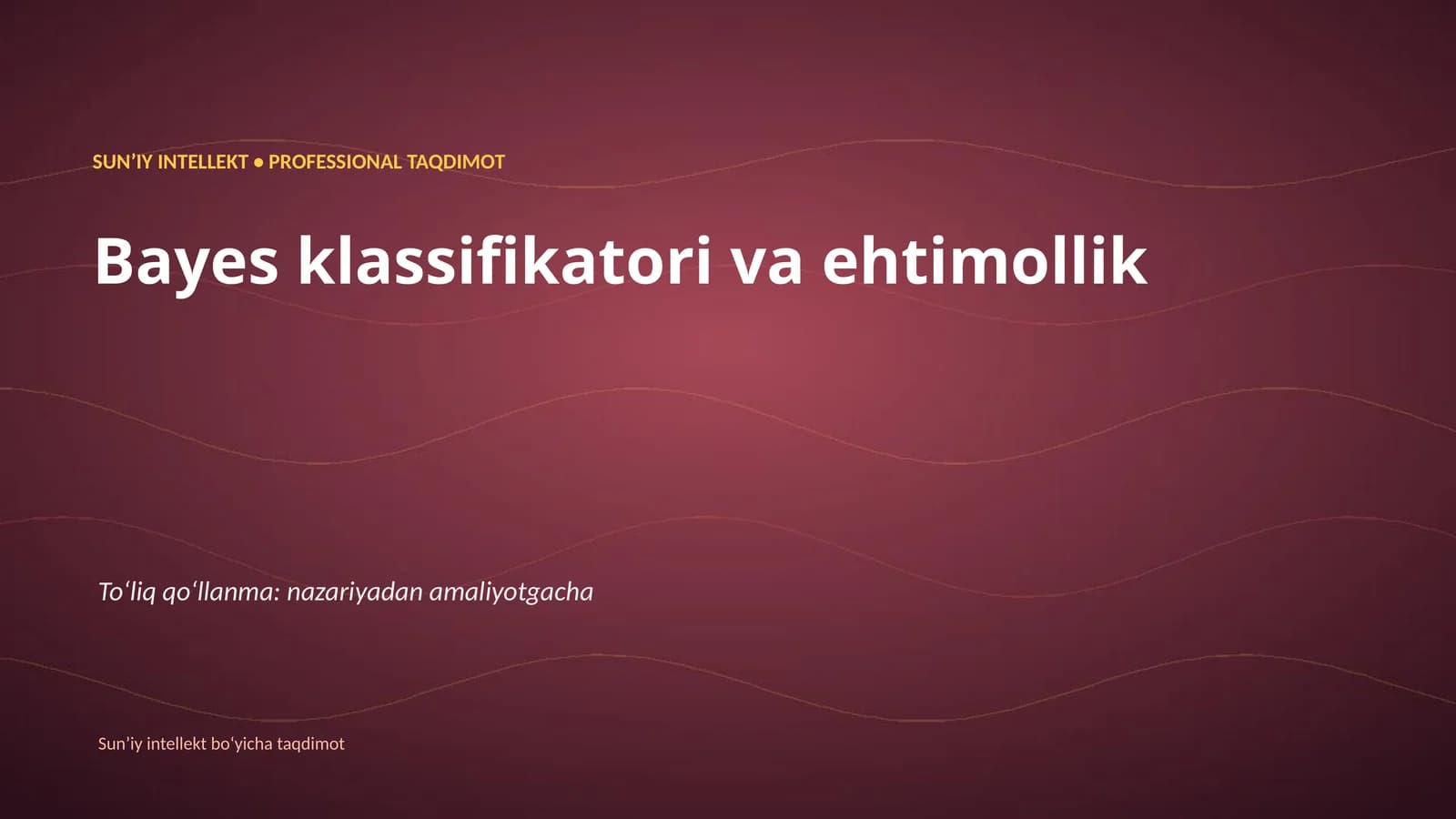 Bayes klassifikatori va ehtimollik