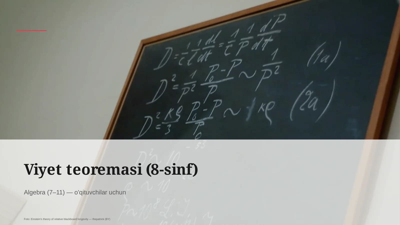 Viyet teoremasi (8-sinf)