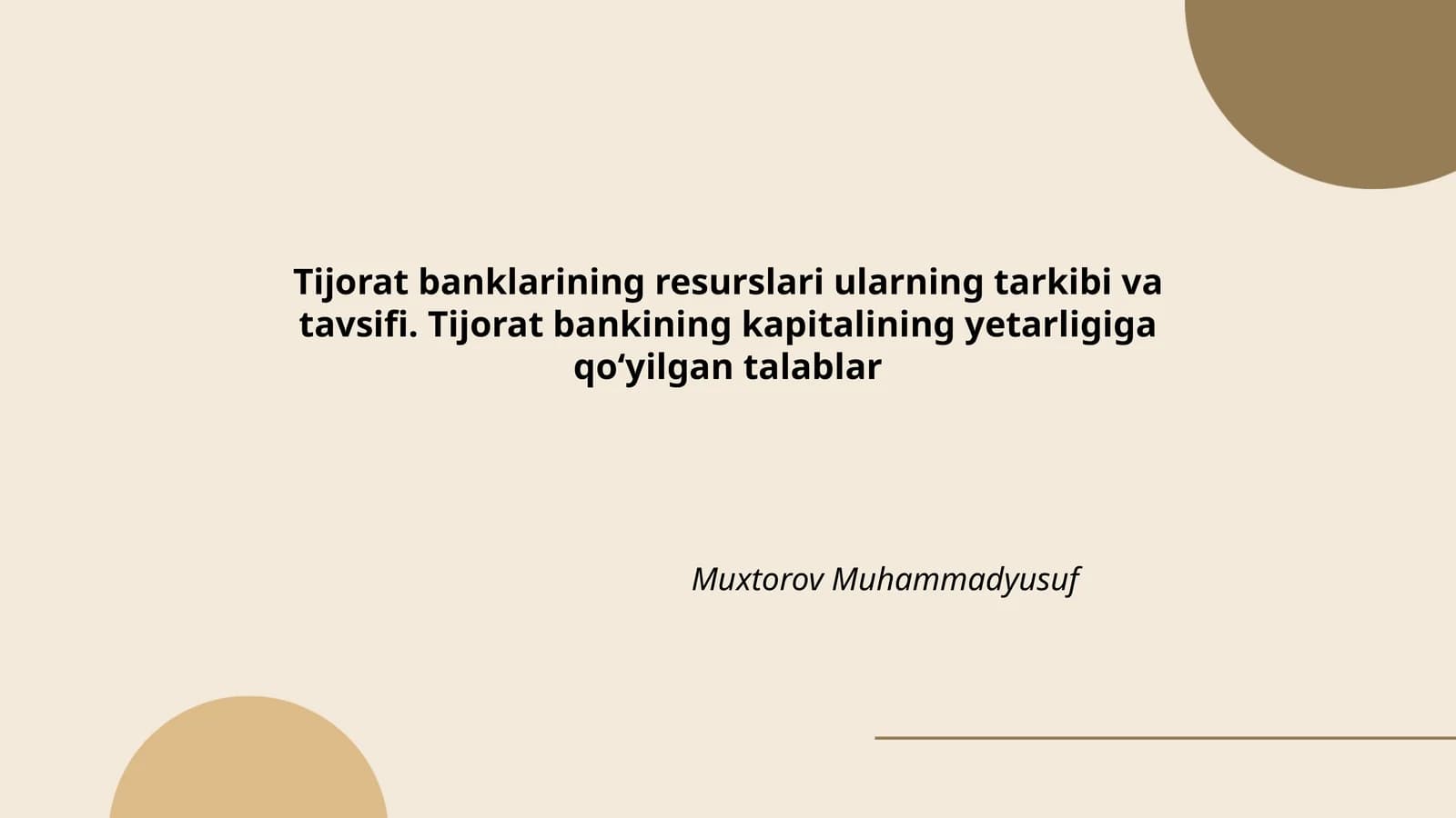 Tijorat banklarining resurslari