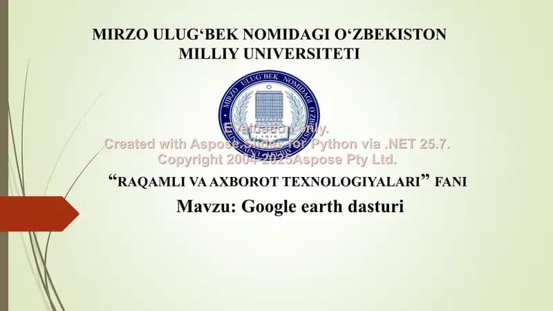 Google earth dasturi
