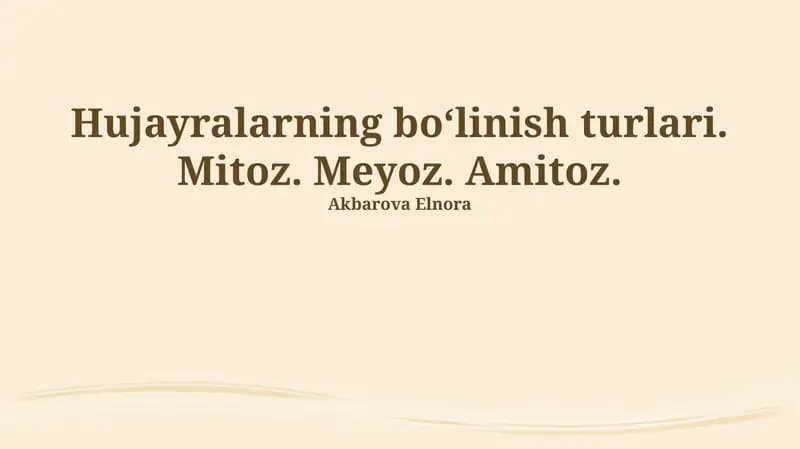 Mitotsning ahamiyati