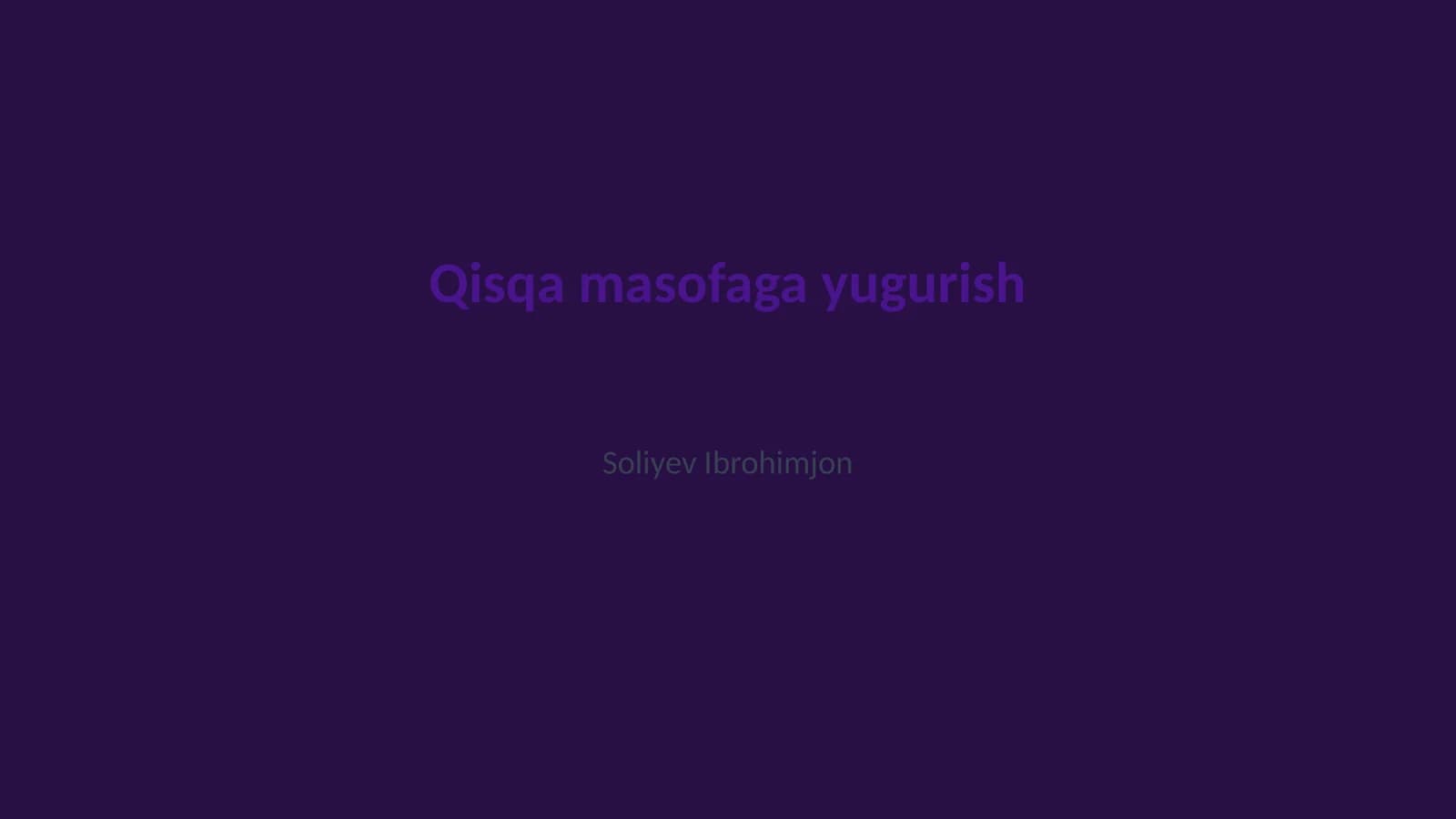 Qisqa masofaga yugurish tarixi
