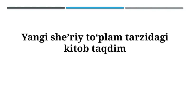 Yangi sheʼriy toʻplam