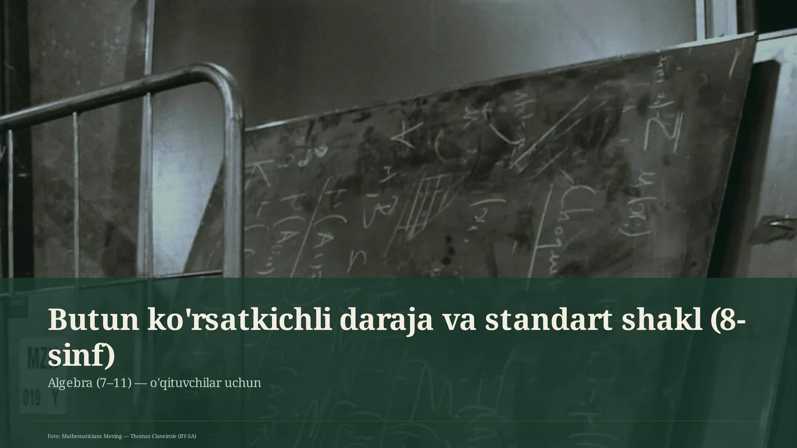 Butun ko'rsatkichli daraja va standart shakl (8-sinf)