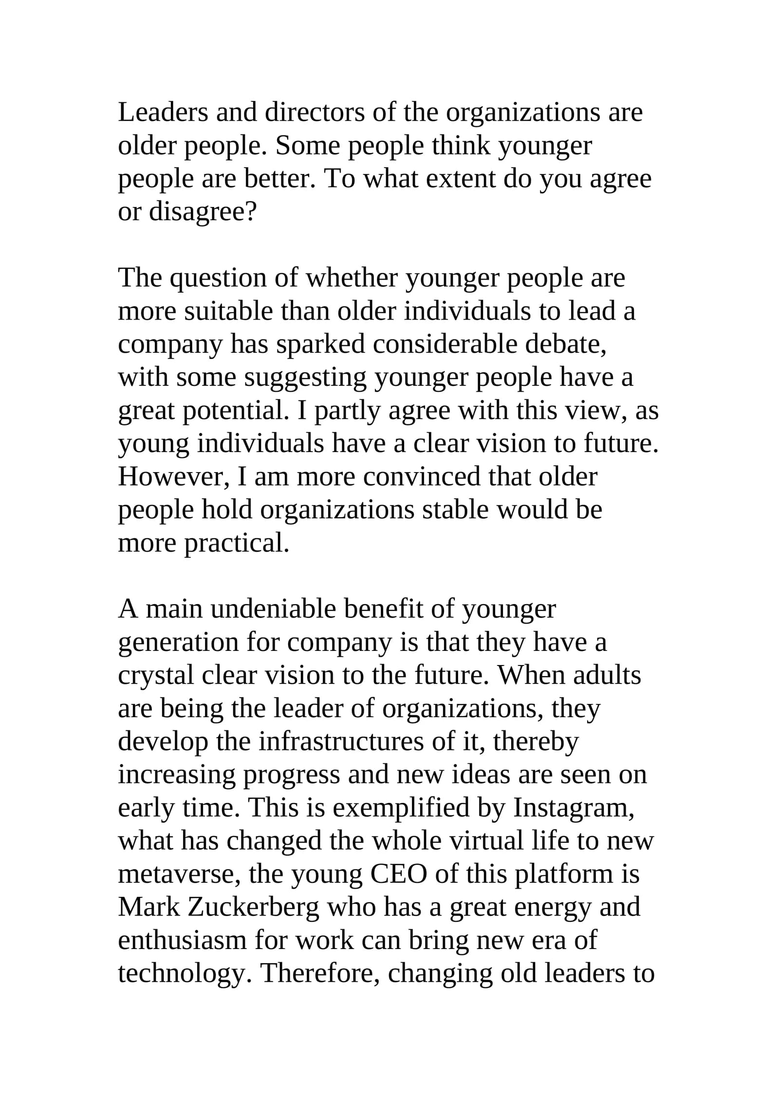 Young Leaders vs Older Leaders