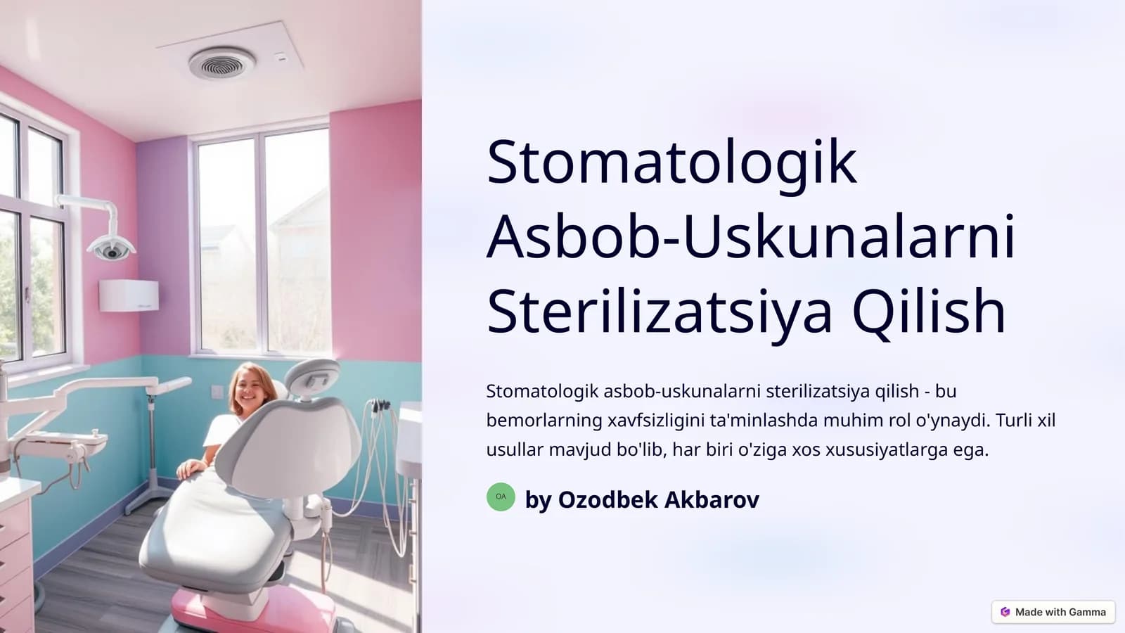 Stomatologik Asbob-Uskunalarni Sterilizatsiya Qilish