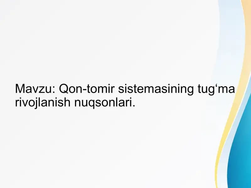 Qon tomir tug`ma nuqsonlari