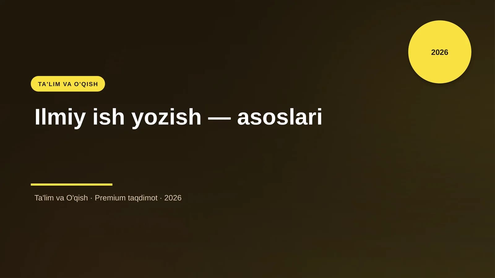 Ilmiy ish yozish — asoslari
