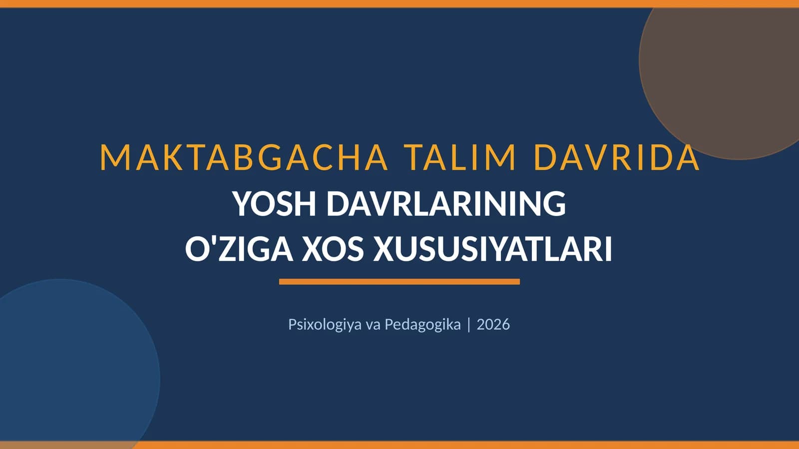 Yosh Davrlari Tarixi va Tasnifi