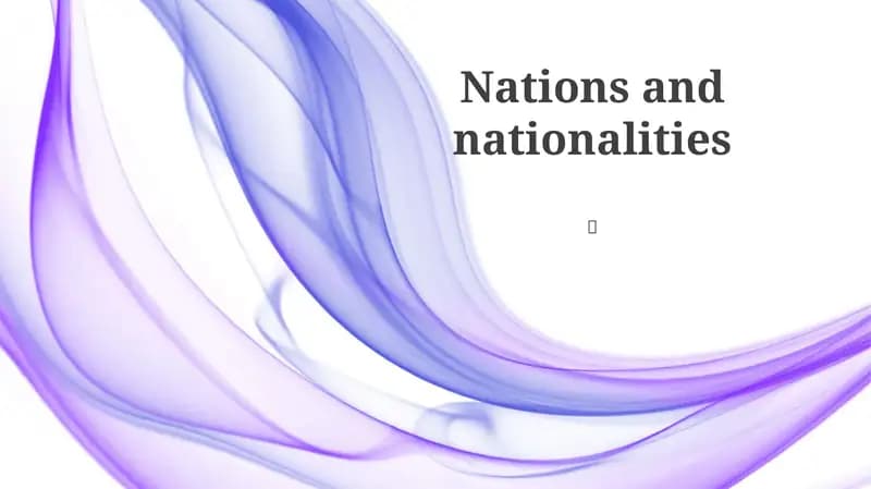 Nations and nationalities