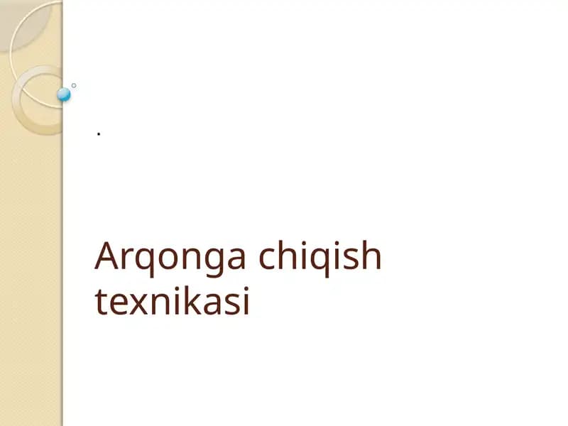 Arqonga chiqish texnikasi