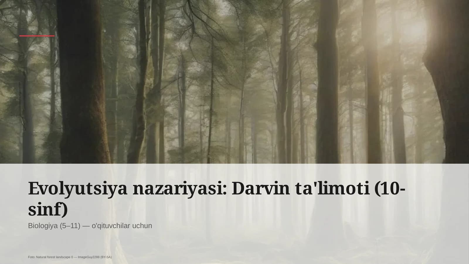 Evolyutsiya nazariyasi: Darvin ta'limoti (10-sinf)